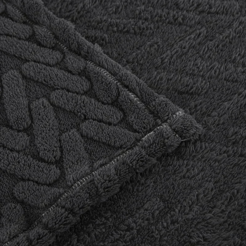Brehn | Jacquard Fleece Decke CozyWeave | Einzelnes Layer & Doppelseitig | Weiche Tafu & Shu Baumwollfleece | Für Herbst & Winter