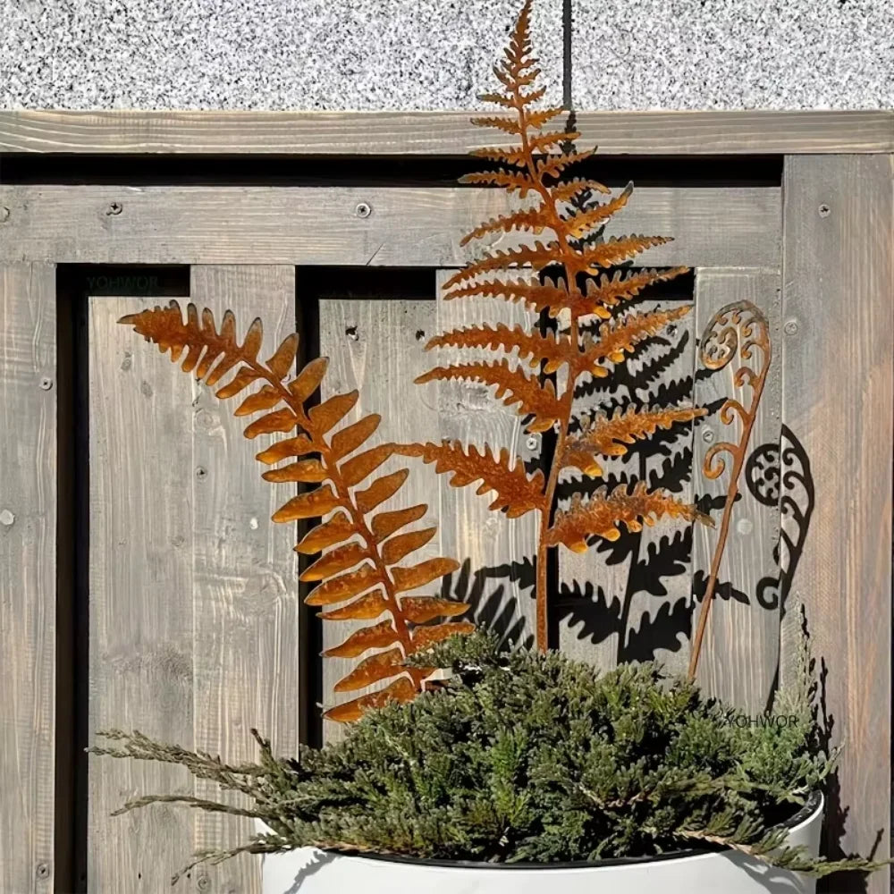 Brehn | FERROBLATT Rost Dekoration Blatt Skulptur | Metall Gartenstecker für drinnen & draußen | Wetterfest & stilvoll | Herbstdekoration für Garten & Zuhause