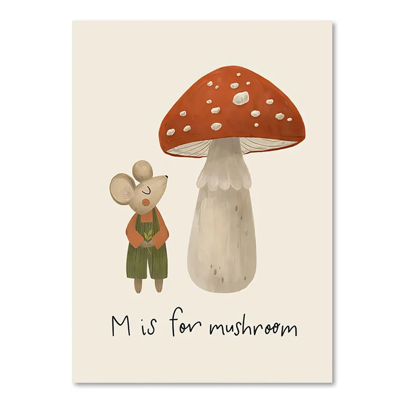 Niedliche Baby Tiere Kinderzimmer Wandkunst Illustrationen Fine Art Leinwanddrucke Gänse Maus Löwe Eisbär Poster Bilder für das Kinderzimmer Wanddekoration | Brehn