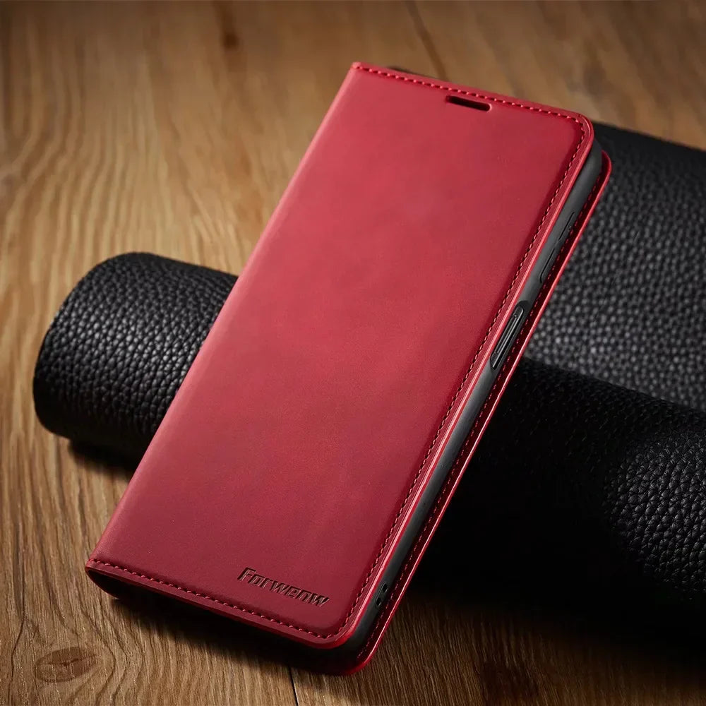 Brehn Samsung Hülle: Magnetische Leder Tasche für stilvollen Schutz