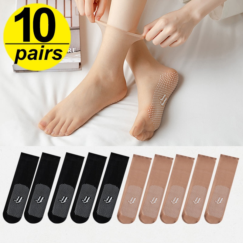 VIvolux | Sommer Typ Atmungsaktive Ultra-dünne Seiden Damen Socken