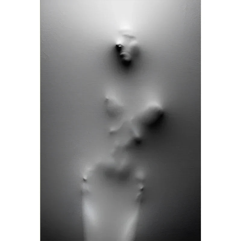 Moderne Kunst Abstrakte Gespenstische Figuren In Der Wand Leinwanddrucke Schwarz Weiß Wandkunst Poster Bilder Für Wohnzimmer Schlafzimmer Kunst Dekor | Brehn