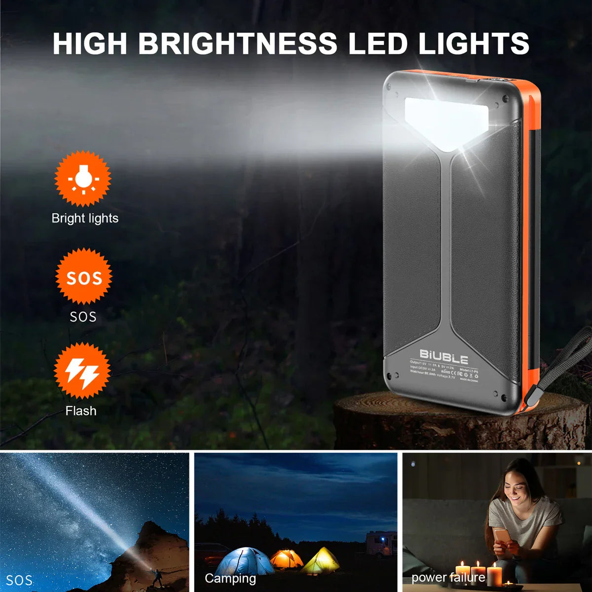 Brehn | Solar Schnellladung Ultra-Großkapazität Tragbare Powerbank