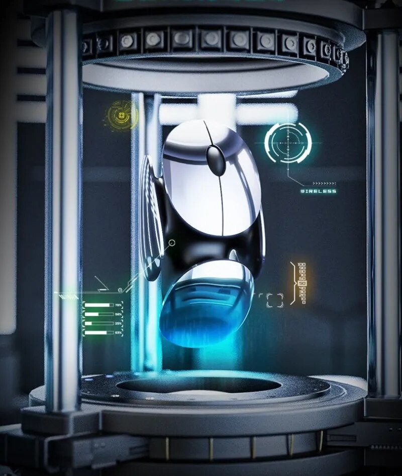 VIvolux | Aluminium Raum Schiff Drahtlose Gaming Maus
