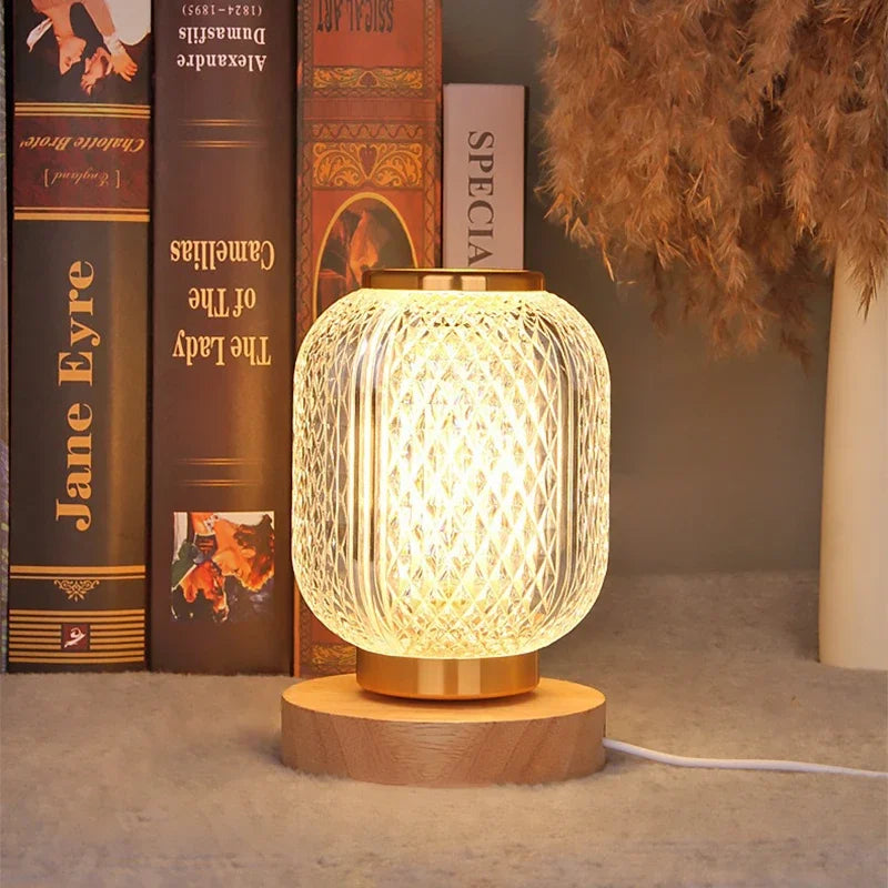 Brehn | Dimmbare Kristall-Tischlampe - Stylische goldene dimmbare Tischlampe mit luxuriösem Kristall-Design
