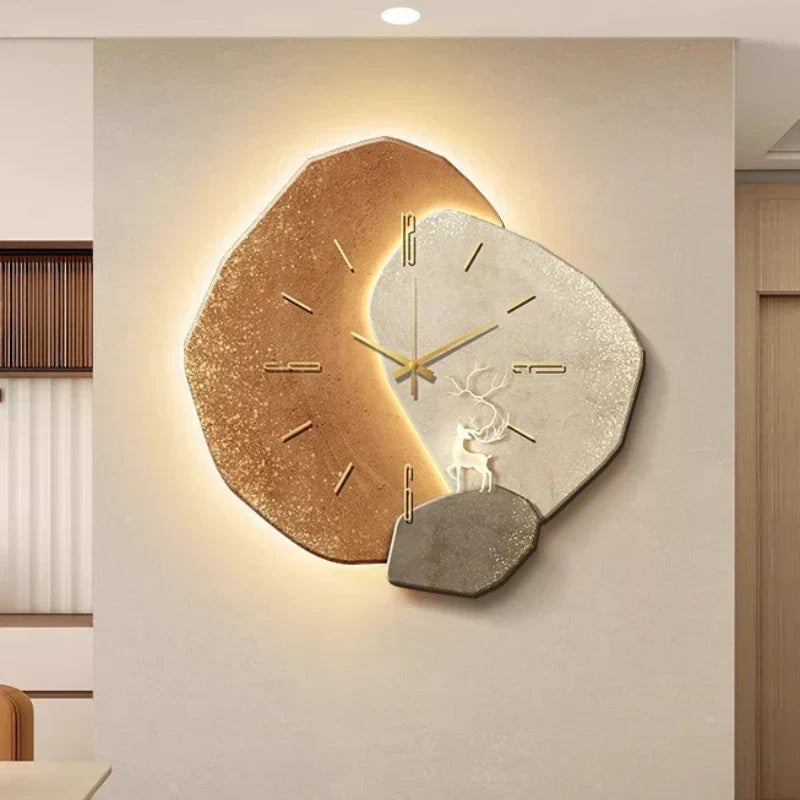 Brehn | Skandinavische Luxuriöse Wanduhr – Modernes Design mit Beleuchtung