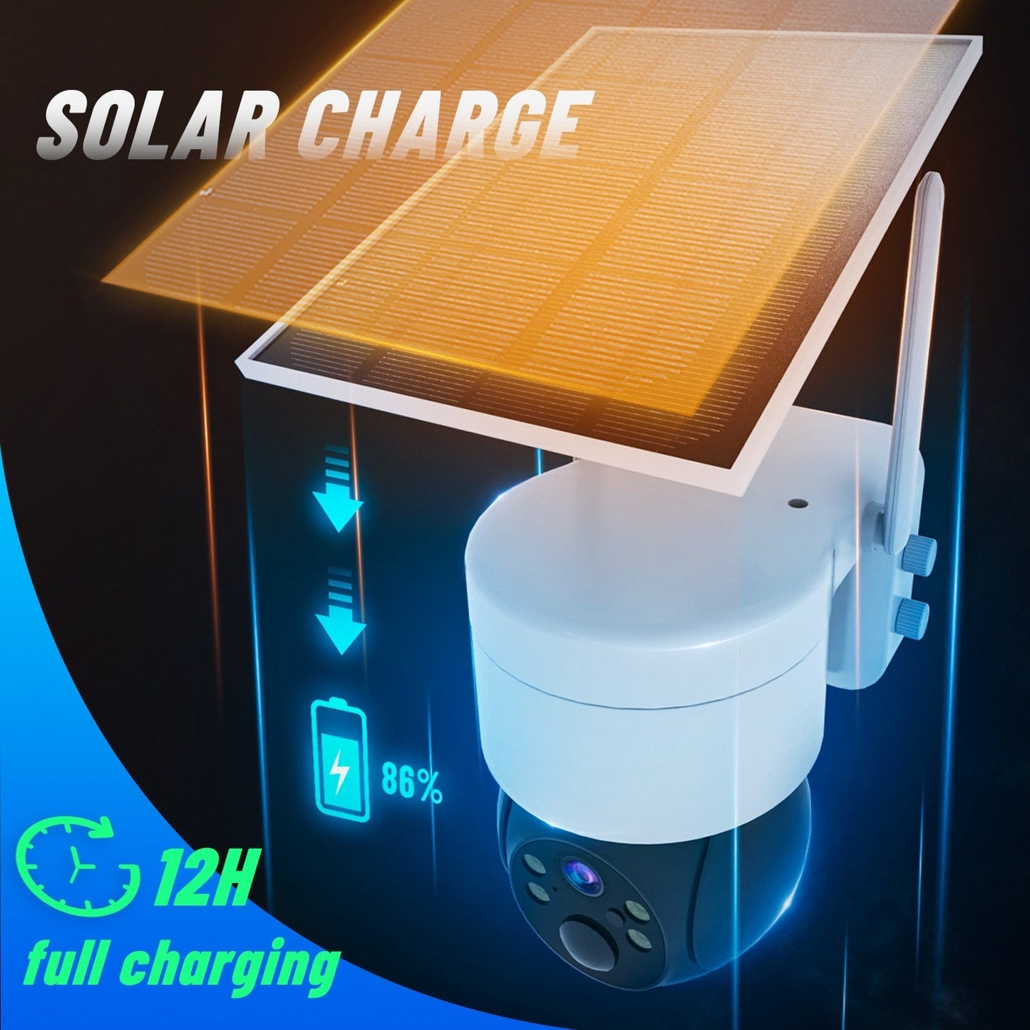 VIvolux | Outdoor-WiFi-Solarbetriebenen-Sicherheits-IP-Kamera