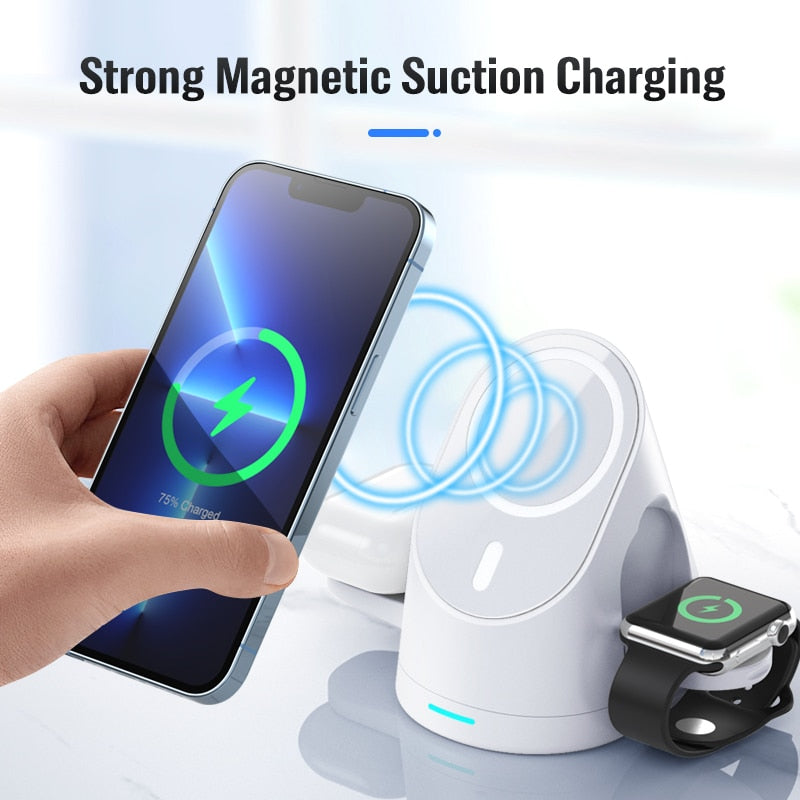 Brehn | 3in1 Raumstation Magnetisches Drahtloses Ladegerät Ständer