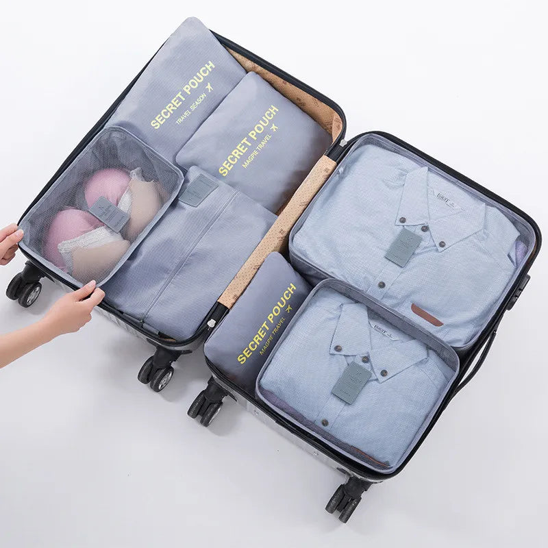Brehn | TRAVORO Packwürfel Set | 6-teilig | Wasserdicht & Extra Volumen | Koffer Organizer für Herren