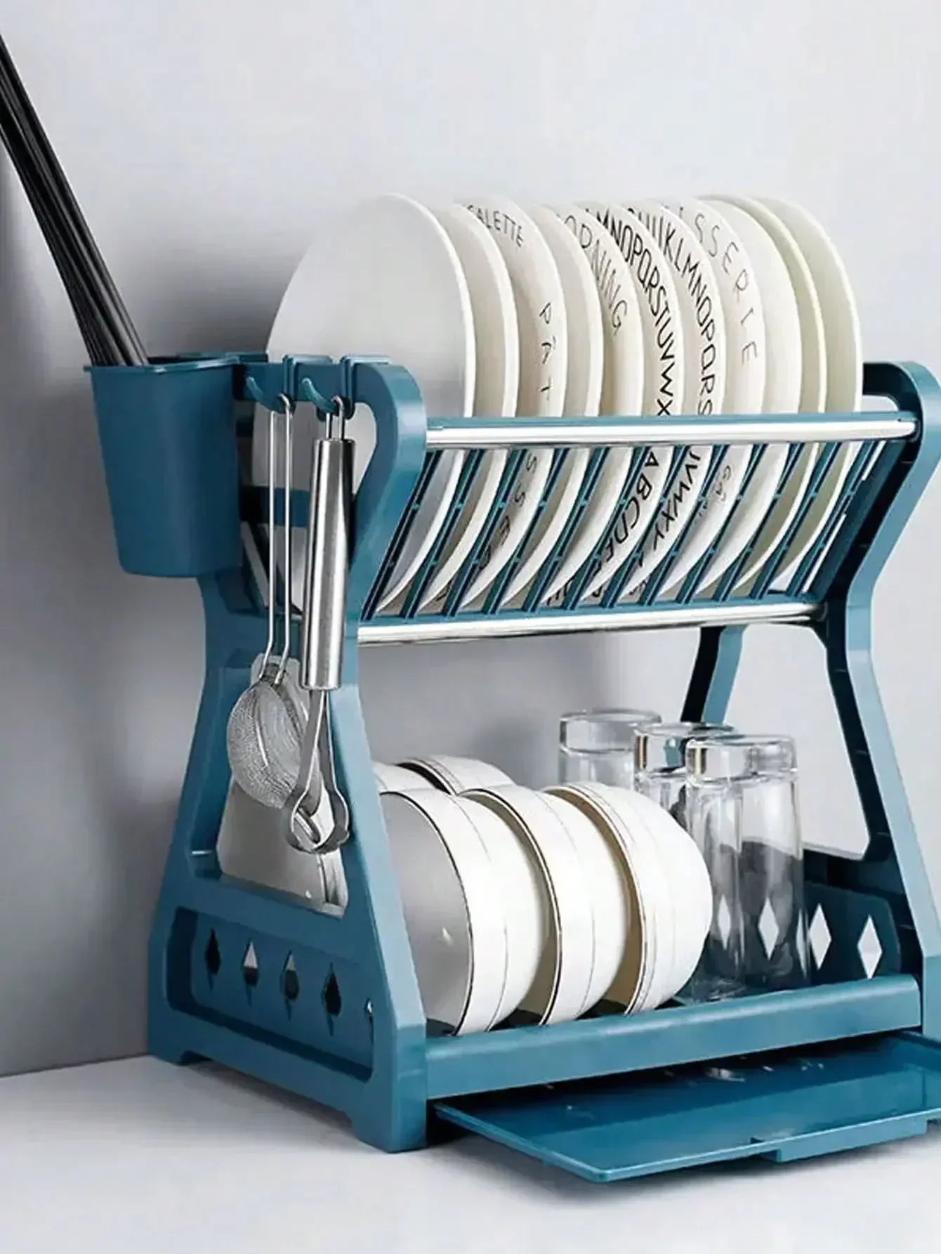 Faltbarer Geschirrorganizer – Praktischer Abtropfständer für Geschirr, Platzsparend und Einfach zu Reinigen, Perfekt für Moderne Küchen und Kleinen Raum | Brehn