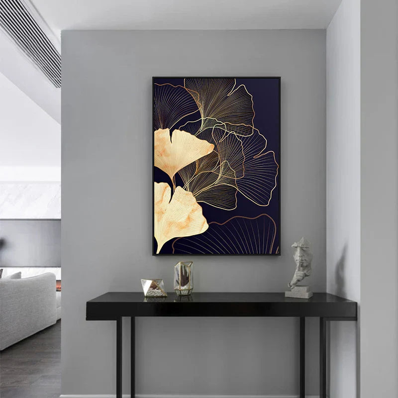 Abstrakte Botanische Tropische Blaue Aubergine Florale Wandkunst Feine Kunst Leinwanddrucke Bilder Für Wohnzimmer Schlafzimmer Hotelzimmer Dekor | Brehn