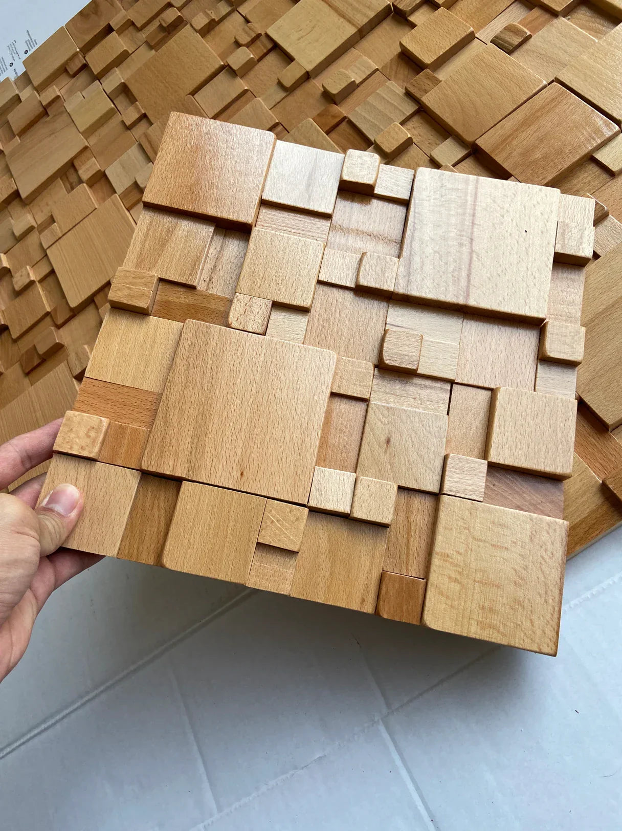 Brehn | Mosaikwandpaneele Massivholz und schallabsorbierende Dekoration