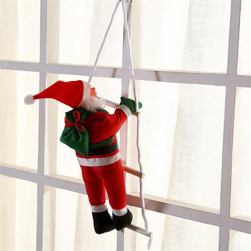 Kletternde Weihnachtsmann Dekofigur zum Aufhängen – Festliche Fensterdeko für Weihnachten, Hängende Weihnachtsdeko für Wohnzimmer und Fenster | Brehn
