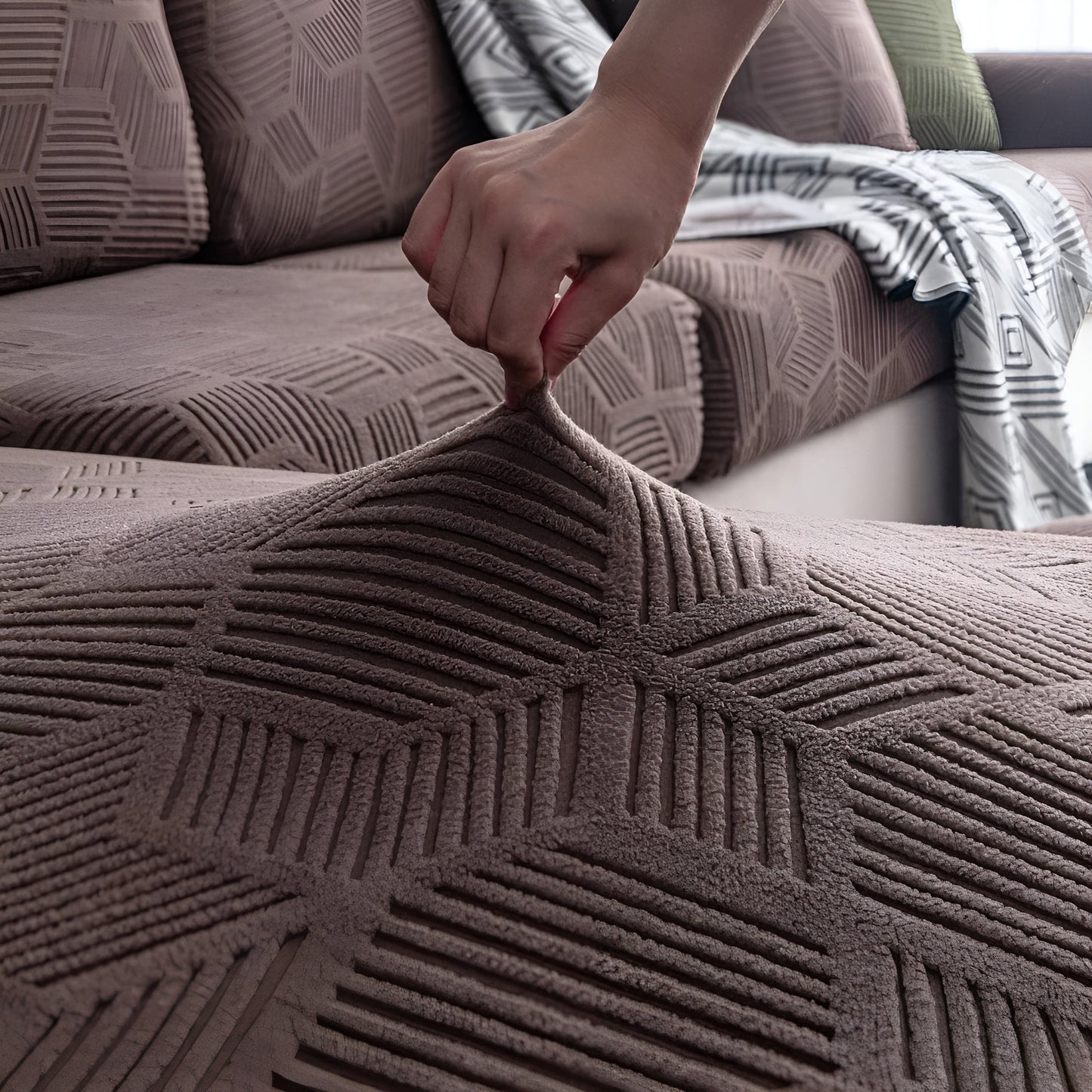 Jacquard-Sofa-Hosen mit geometrischer Patrouille - Zacht und Tierwelt | Ideal zum Schutz und für gemütliche Wohnräume
