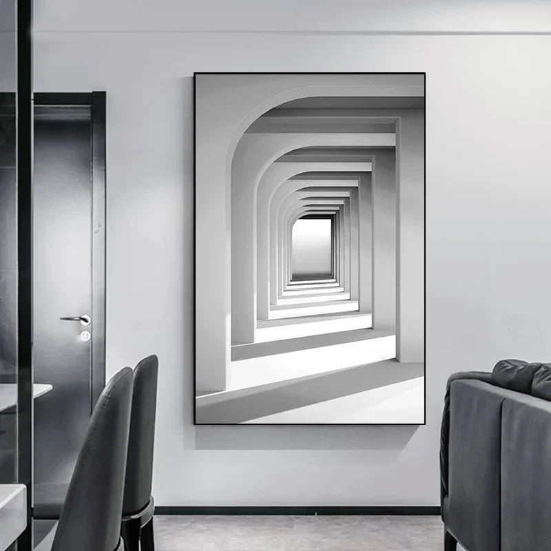 Minimalistische abstrakte architektonische Wandkunst feine Kunstleinwand Drucke Poster Bilder für moderne Apartment Wohnzimmer Büro Dekor | Brehn