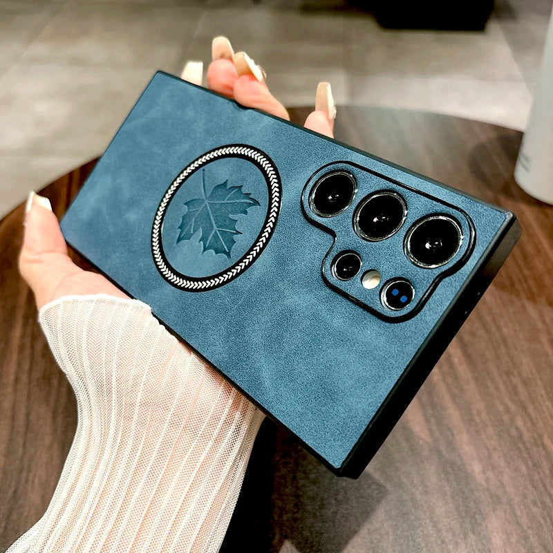 BowLift | Leather Samsung Galaxy Magnetic Wireless Charging Case