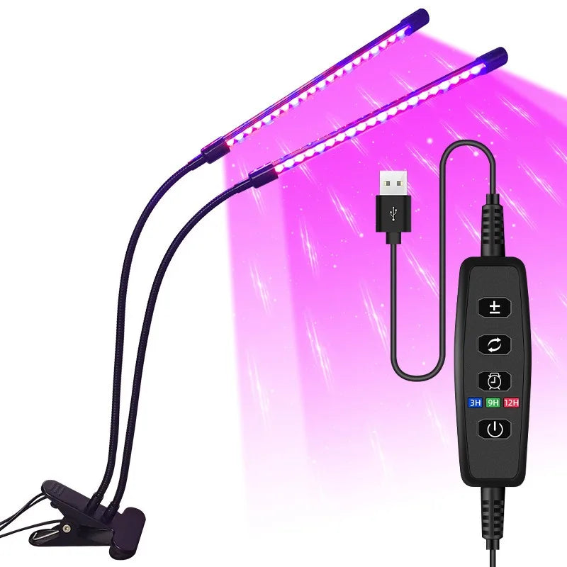 LumiPlant LED-Pflanzenlampe | USB-Pflanzenlampe | 1–4 Leuchtenköpfe | Dimmbar mit Timer