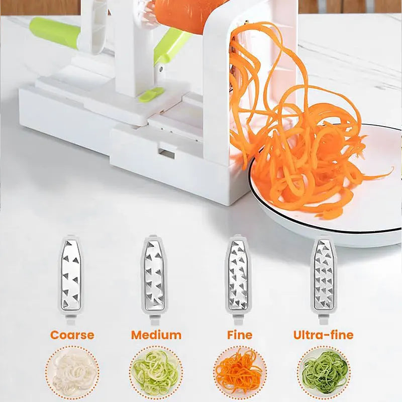 Brehn | SpiraChef Gemüsespiralschneider | 5-in-1 Spiralschneider & Hobel | Mit Saugfuß & Klappdesign | Für Zoodles, Gemüse & Obst