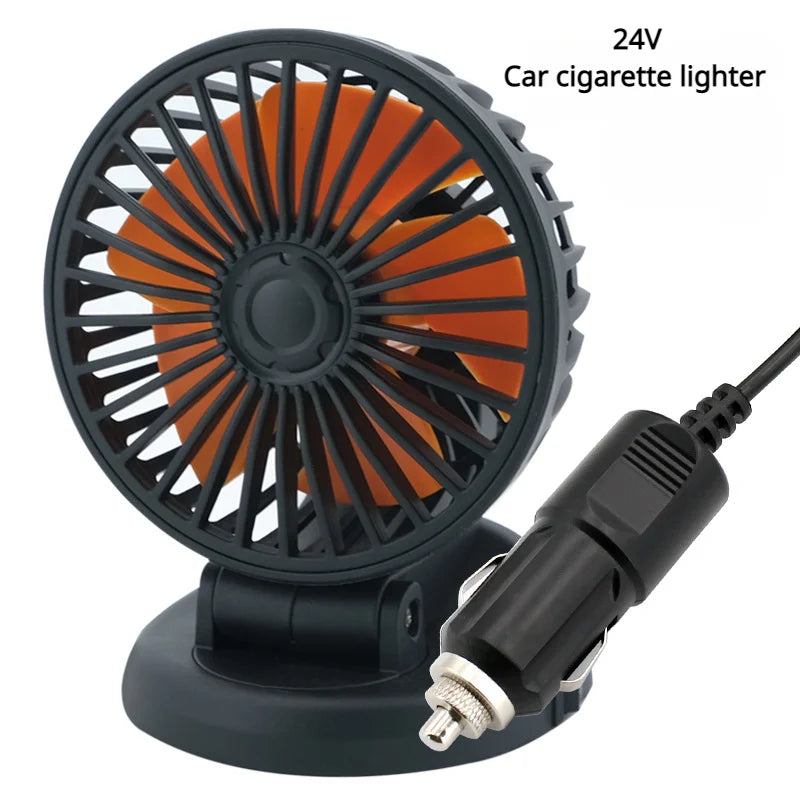 360° Verstellbarer Auto-Lüfter - 3-Kopf Automobil Elektroventilator - USB/12V/24V - 2 Geschwindigkeiten - Leises Kühlen für Zuhause, Schreibtisch, Büro & Auto | Brehn