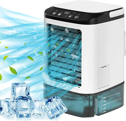 Luftkühler Tragbarer Ventilator Desktop Dual Spray Ultraschallvernebelung 3-Gang Leiser Luftkühler Nachtlicht Elektrischer Ventilator für Zuhause | Brehn