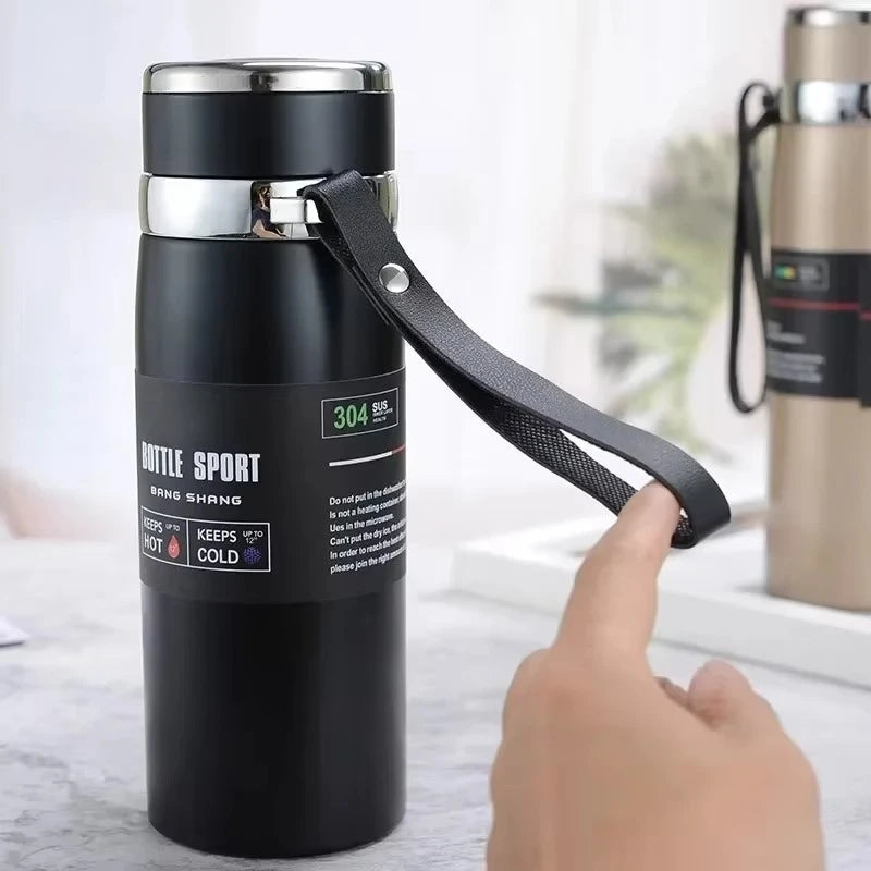 Edelstahl-Thermosflasche vakuumisoliert 1000 ml | Brehn