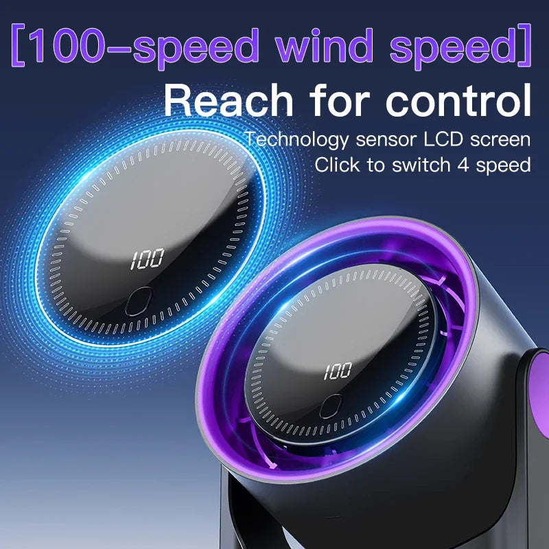 Brehn | Airiqo bladeless USB-Ventilator | 100 Stufen | Flüsterleise & energieeffizient | Tragbar & wandmontierbar