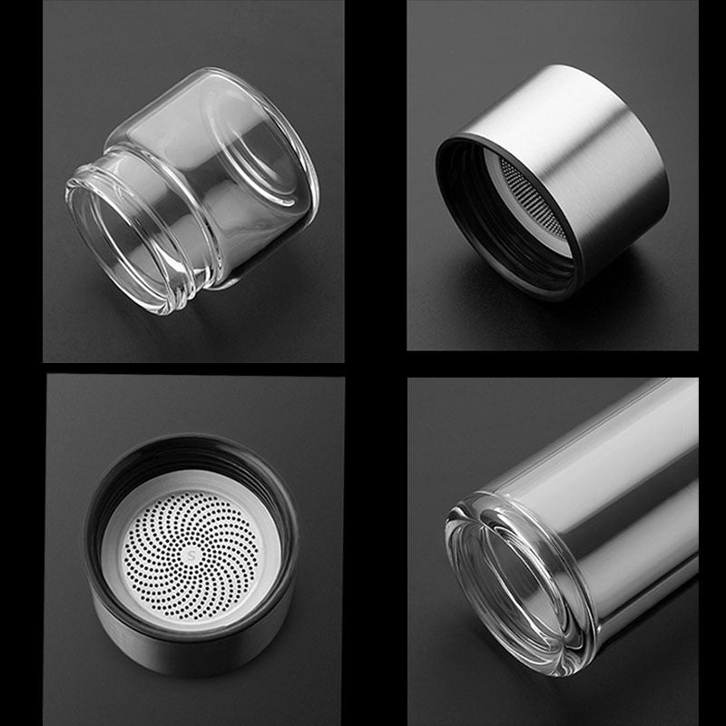 Brehn | 2in1 doppelwandige Thermo Smarte Teeglasflasche