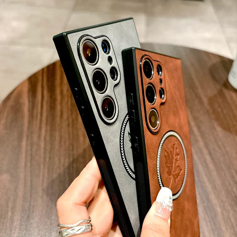 BowLift | Leather Samsung Galaxy Magnetic Wireless Charging Case