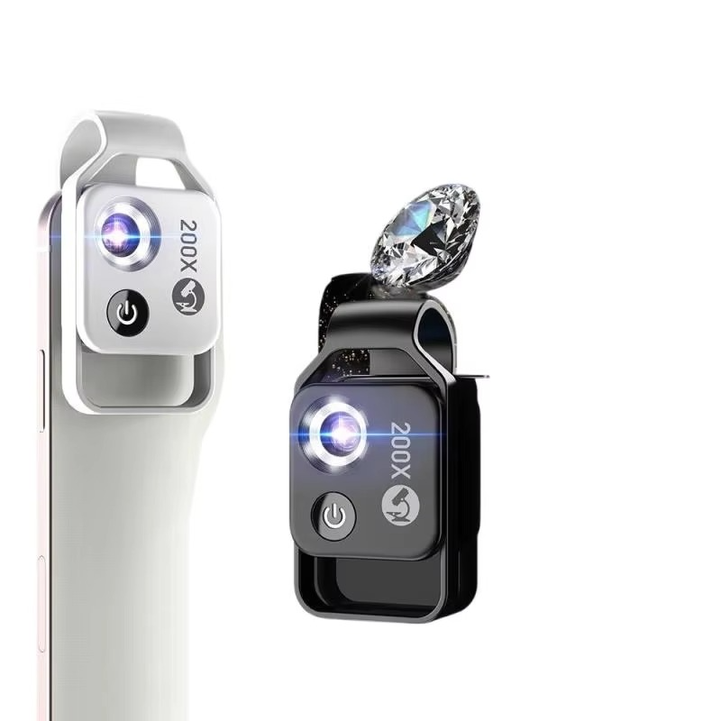 Professionelles 200-fach Zoom-Mikroskopobjektiv für Smartphones mit Clip