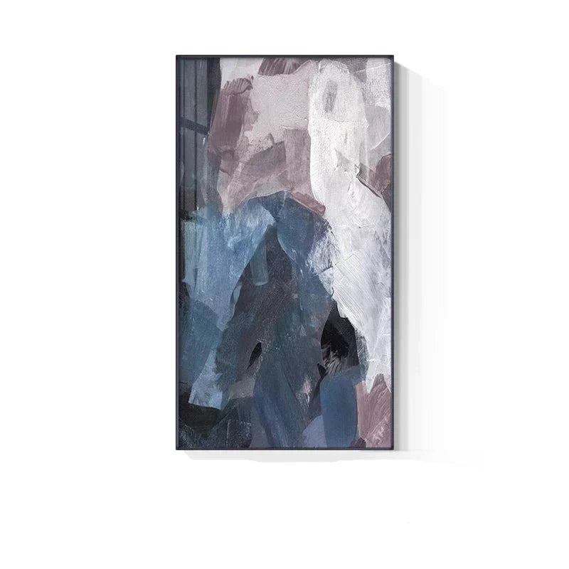 Blau Mauve lila abstrakte Farbblock Wandkunst feine Kunstleinwanddrucke Bilder für luxuriöse Wohnung Wohnzimmer Esszimmer Eingang Empfang Foyer Dekor | Brehn