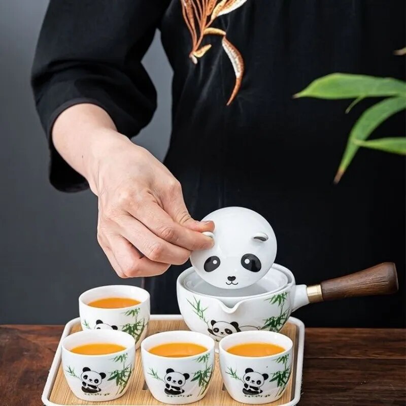 VIvolux | Panda Spin Rotierendes Teeset