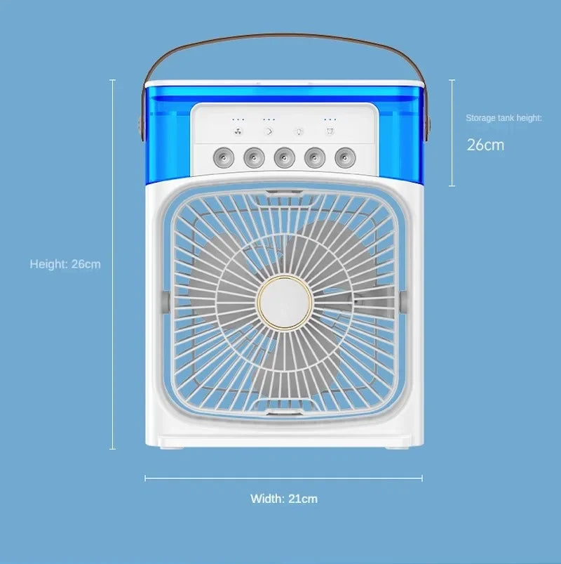 Tragbare Klimaanlage & Luftbefeuchter: Hydrokühlender kleiner Luftkühler mit 3-Geschwindigkeits-Fan-Einstellung - Ideal für Büro- und Haushaltsgebrauch | Brehn