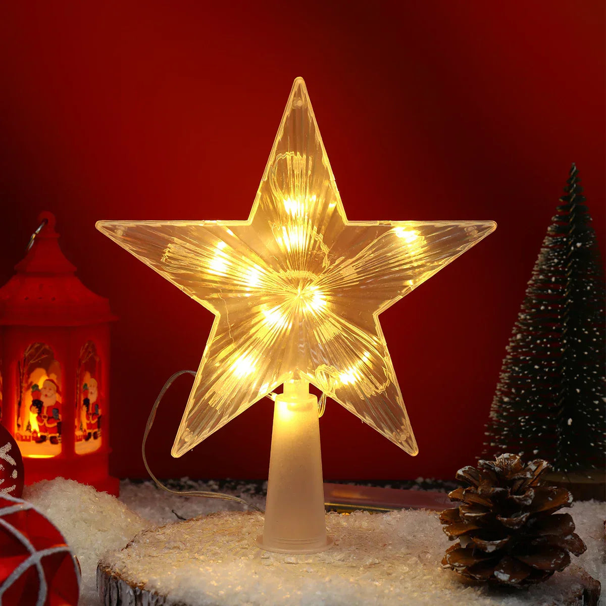 Leuchtender Weihnachtsstern – LED Beleuchtete Baumspitze für Weihnachtsbaum, Funkelnder Christbaumschmuck für festliche Beleuchtung und elegante Deko | Brehn