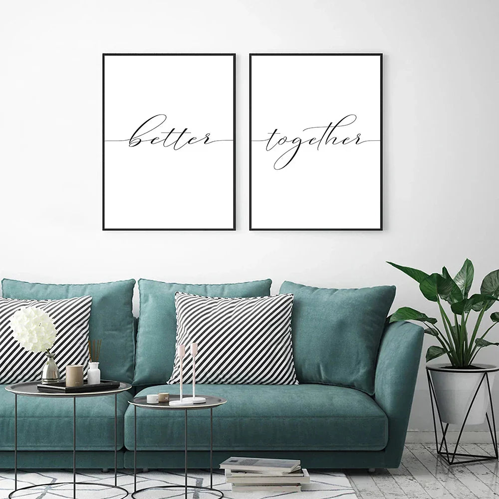 Lovers Zitat Wandkunst Schwarz Weiß Minimalistisch Typografische Poster Feine Kunst Leinwanddrucke Bild Für Schlafzimmer Wohnzimmer Kunst Dekor | Brehn