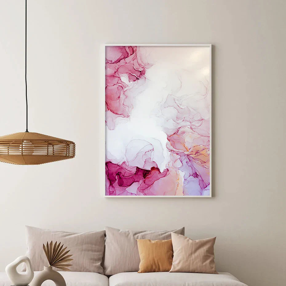 Abstrakte Minimalistische Pinke Tinten Marmor Druck Wandkunst Fein Kunst Leinwand Drucke Bilder Für Wohnzimmer Schlafzimmer Hotelzimmer Kunst Dekor | Brehn