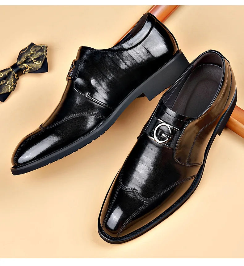 Herren Leder Schuhe Stylische Herren Schuhe Spitzer Oxford Hochzeit Leder Herren Dress Schuhe Gentleman Büro Schuh