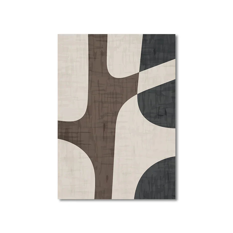 Moderne Geometrische Braune Beige Abstrakte Wandkunst Feine Kunst Leinwanddrucke Bilder Für Wohnzimmer Schlafzimmer Zeitgenössische Innenraumdekoration | Brehn
