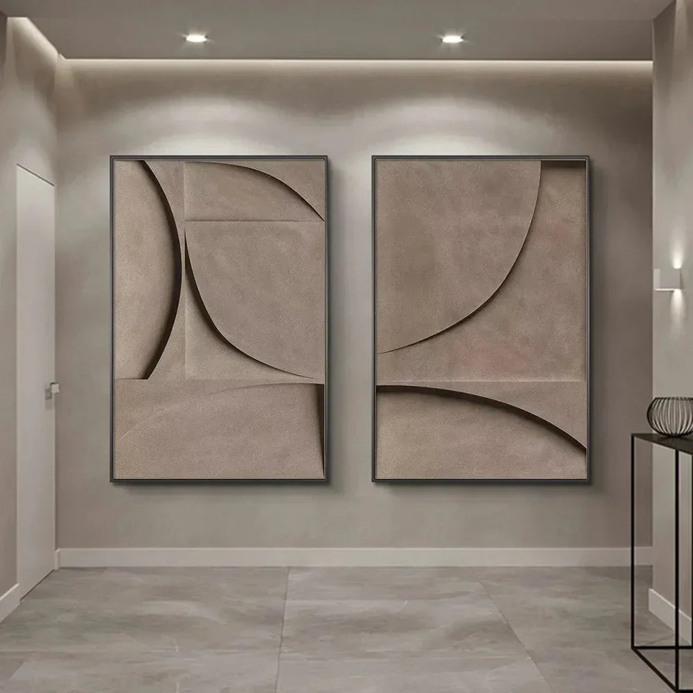 Moderner Minimalistischer Flacher Geometrischer Linien Wandkunst Feine Kunst Leinwanddrucke Retro Braune Abstrakte Bilder Für Das Wohnzimmer Zeitgenössische Inneneinrichtung Dekor | Brehn