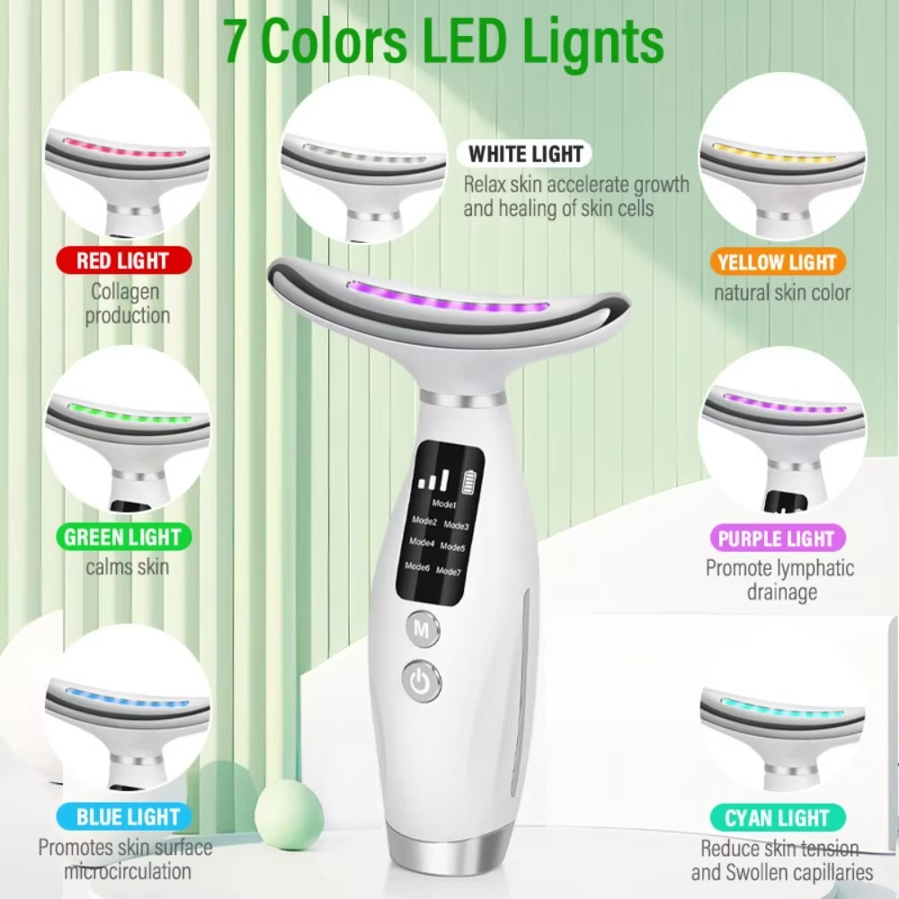 Nacken- und Gesichtsstraffungs-Massagegerät mit LED-Therapie und Vibration