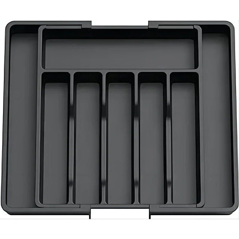Brehn | Modulora Besteckschubladeneinsatz | Ausziehbarer Besteck-Organizer | Verstellbares Ordnungssystem aus PP | 38×35 cm