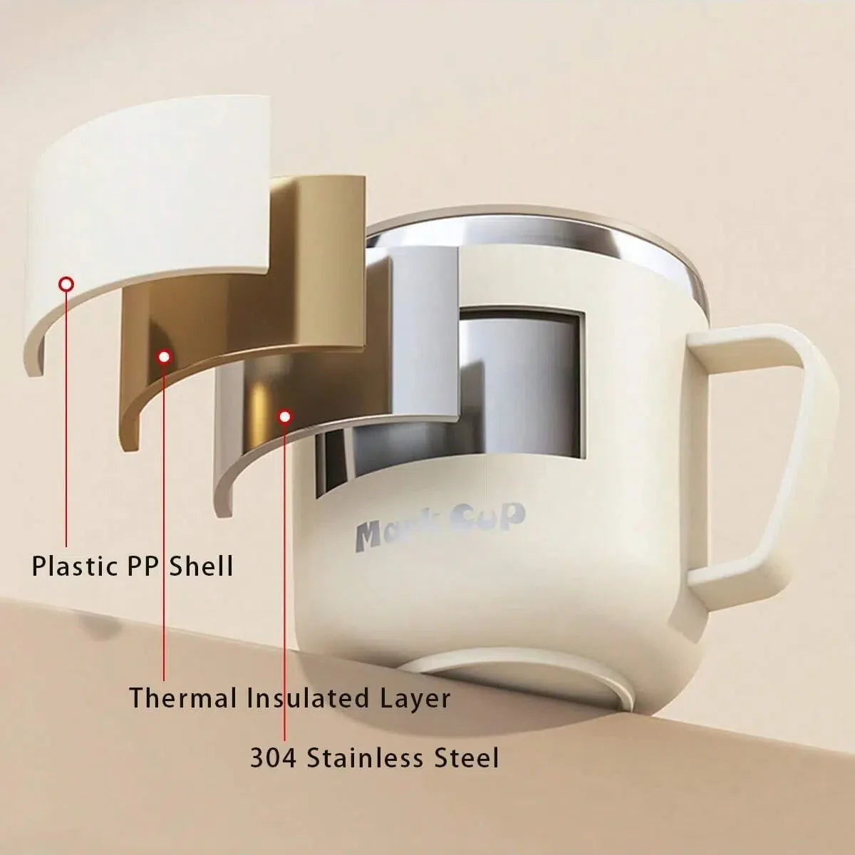 Isolierte Edelstahl Kaffeetasse mit Deckel | Brehn