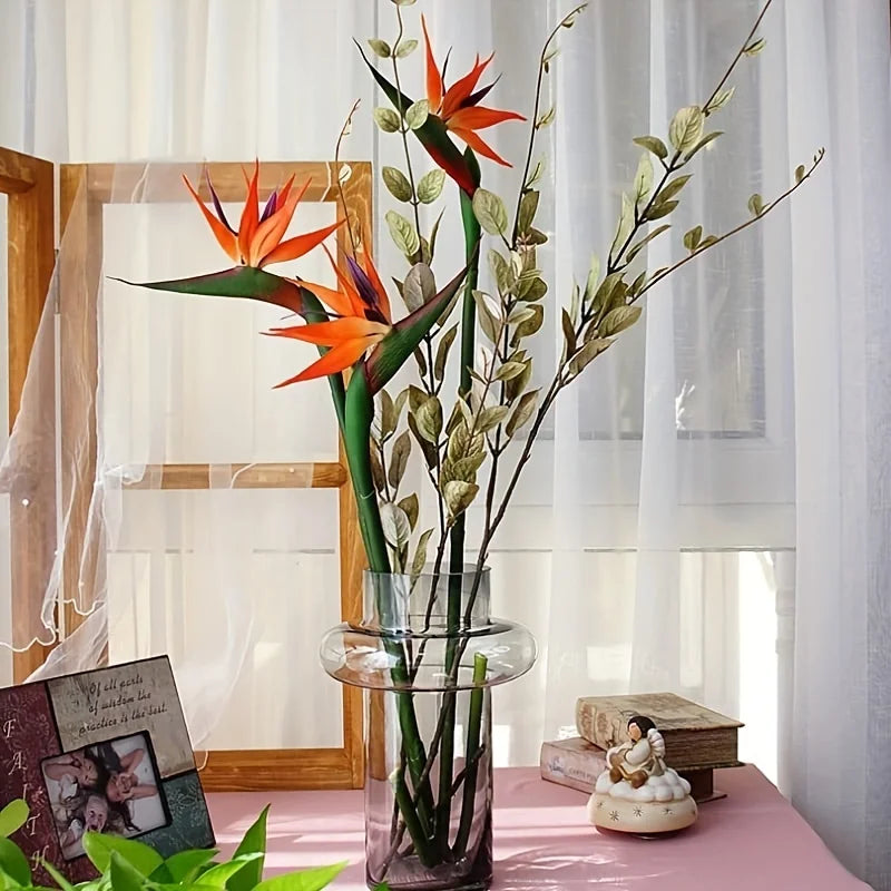 Brehn | Floriva 3-teiliges Set Künstliche Strelitzien | Paradiesvogelblumen | 24,5 cm Lange Stiele | Dekoration für Zuhause, Büro & Veranstaltungen