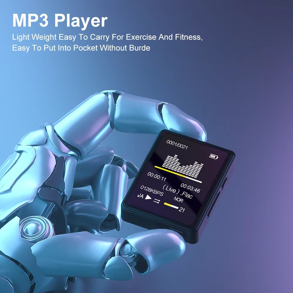 Tragbarer Bluetooth-MP3-Player mit HiFi-Stereoanlage, Mini-MP4-Videowiedergabe, LED-Bildschirm und Sprachaufzeichnung