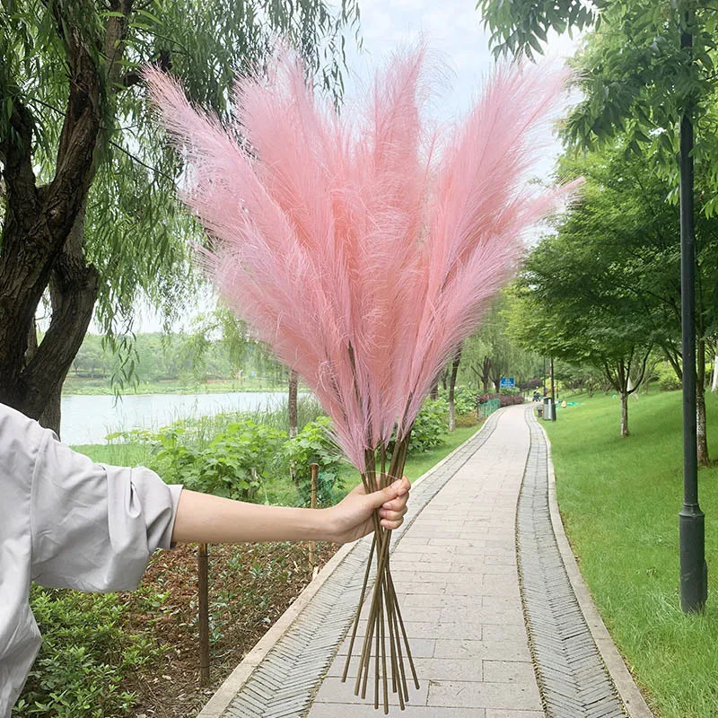 5 Stück 100 cm künstlicher Pampasgras-Trockenblumenstrauß, Dekoration für Hochzeiten, Partys, Zuhause, Zimmer, DIY-Kunstpflanzen-Dekorationszubehör