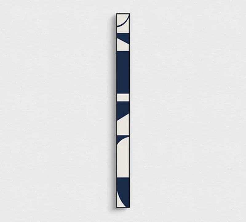 Kreative abstrakte blaue weiße schlanke Format Wandkunst Fine Art Leinwanddrucke hohe schmale breite Formatbilder für Wohnzimmer Foyer Treppenhaus Wanddekoration | Brehn