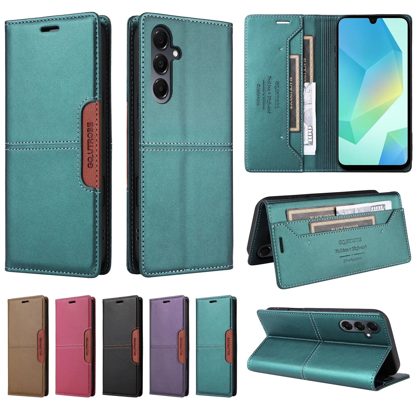 Brehn | RFID Leder Samsung Magnetisch Flip Brieftasche Case