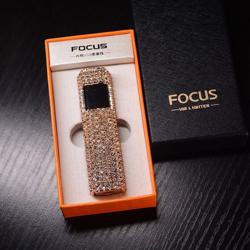 Brehn | Sparkle Stone Strass Aufladbarer Tragbarer Feuerzeug