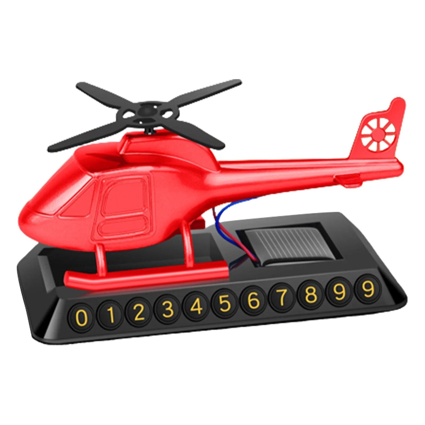 VIvolux | Hubschrauber Solarbetriebener Auto-Lufterfrischer Parkplatznummernschild