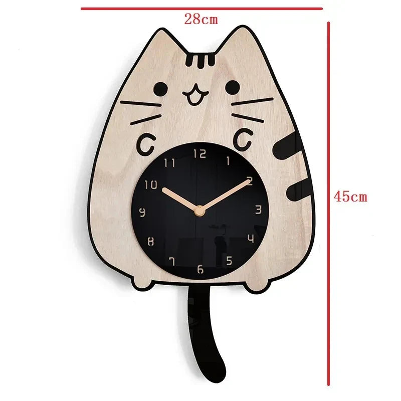 Brehn | Glückliche Neugierige Katze Wanduhr