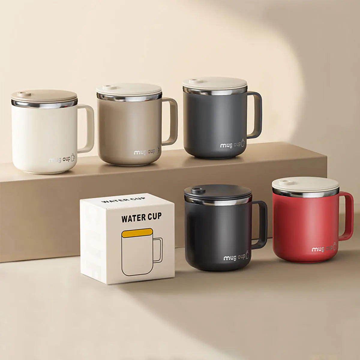 Isolierte Edelstahl Kaffeetasse mit Deckel | Brehn